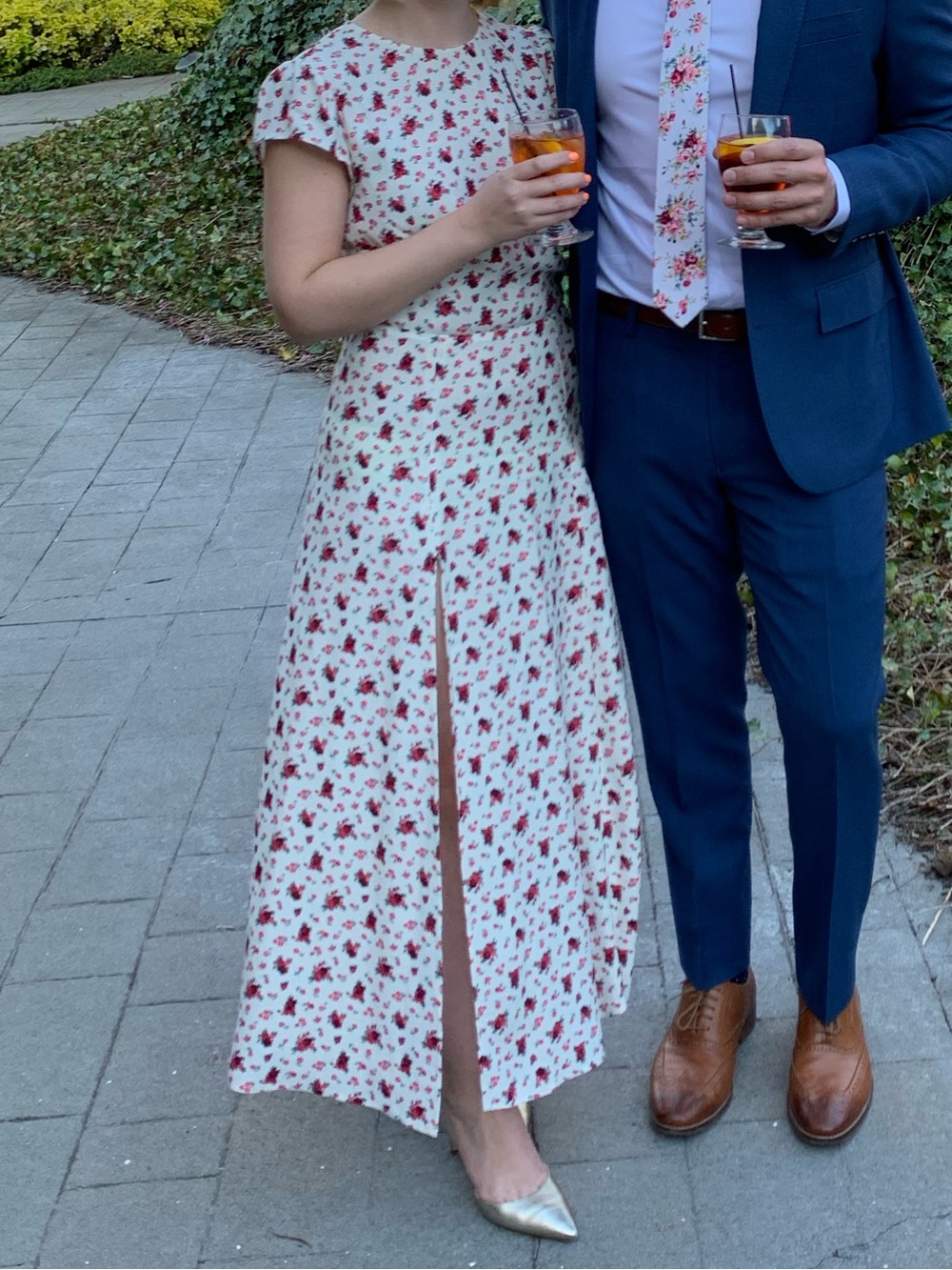 Reformation Gavin Cream Floral Cutout-Back Midi Dress